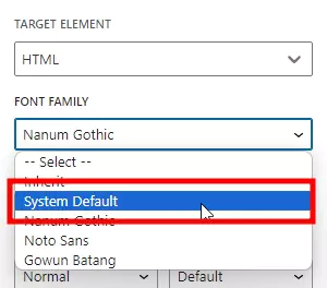 워드프레스 사이트 속도 개선을 위한 System Default Font 설정