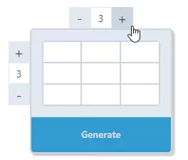 WP Table Builder 편집 화면 : 테이블 생성