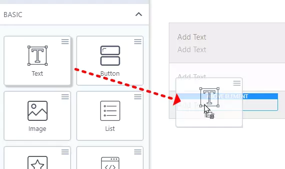 WP Table Builder 편집 화면 :텍스트 삽입